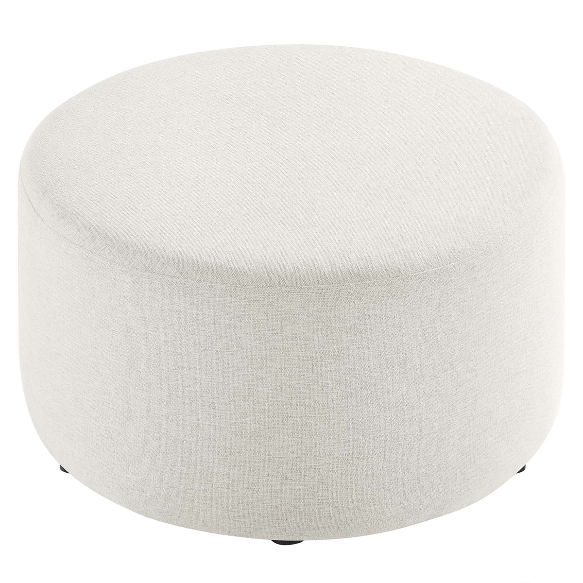 Callum Large Round Woven Heathered Fabric Upholstered Ottoman by Modway