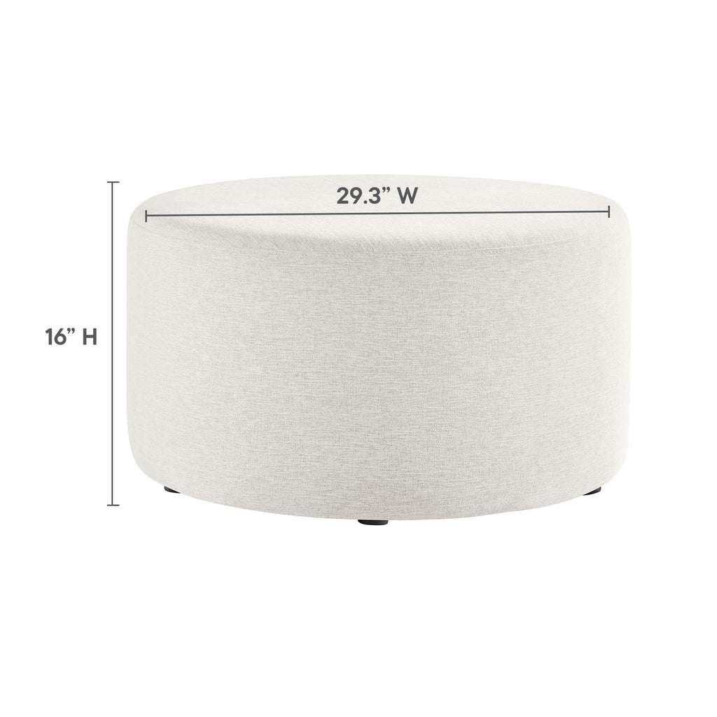 Callum Large Round Woven Heathered Fabric Upholstered Ottoman by Modway