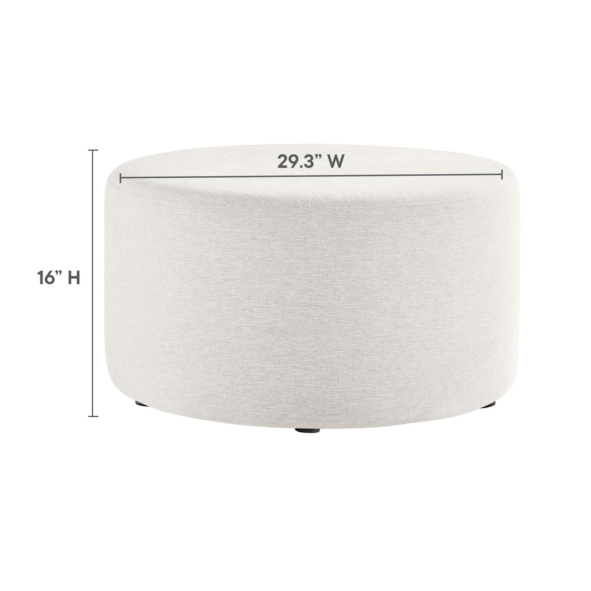 Callum Large Round Woven Heathered Fabric Upholstered Ottoman by Modway