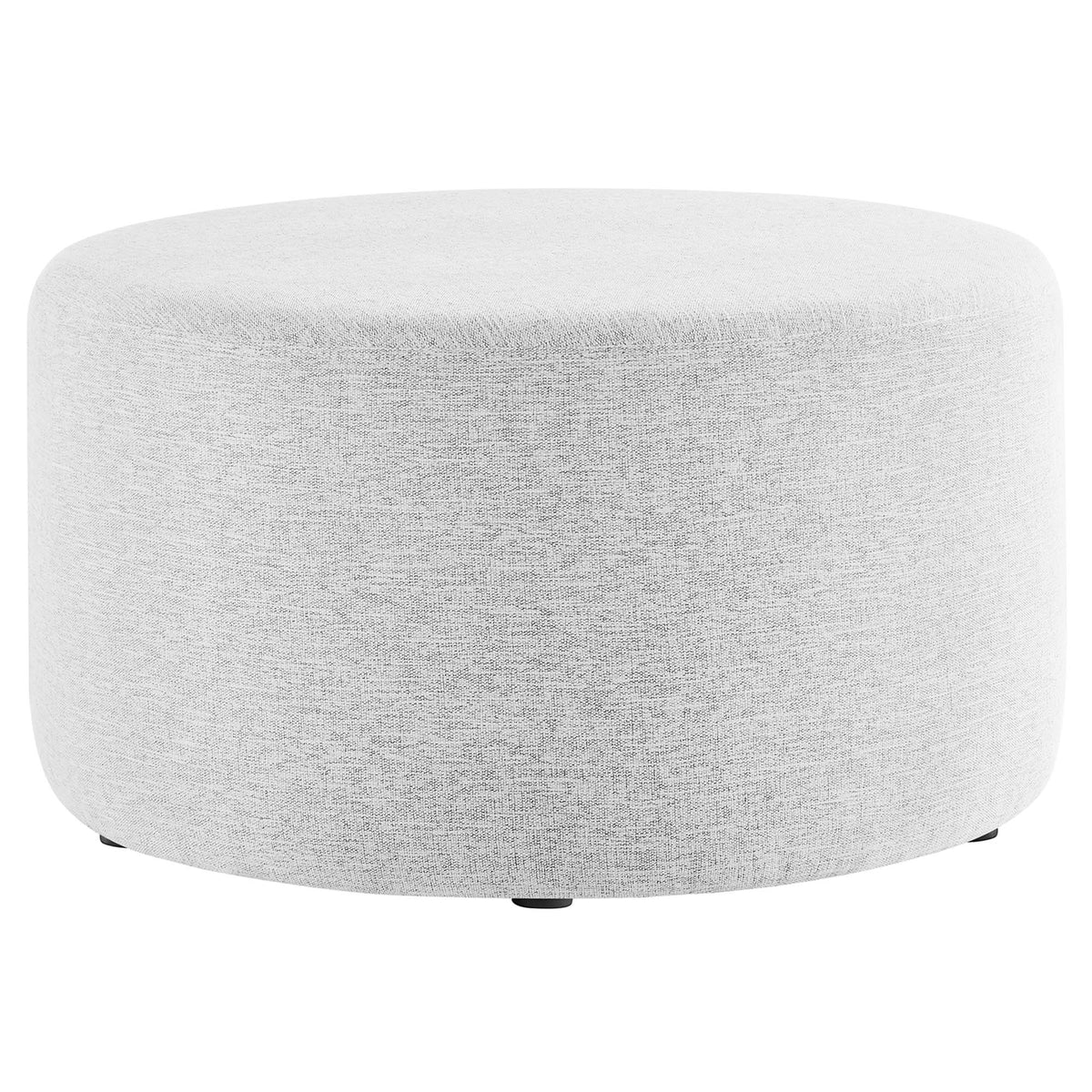 Callum Large Round Woven Heathered Fabric Upholstered Ottoman by Modway