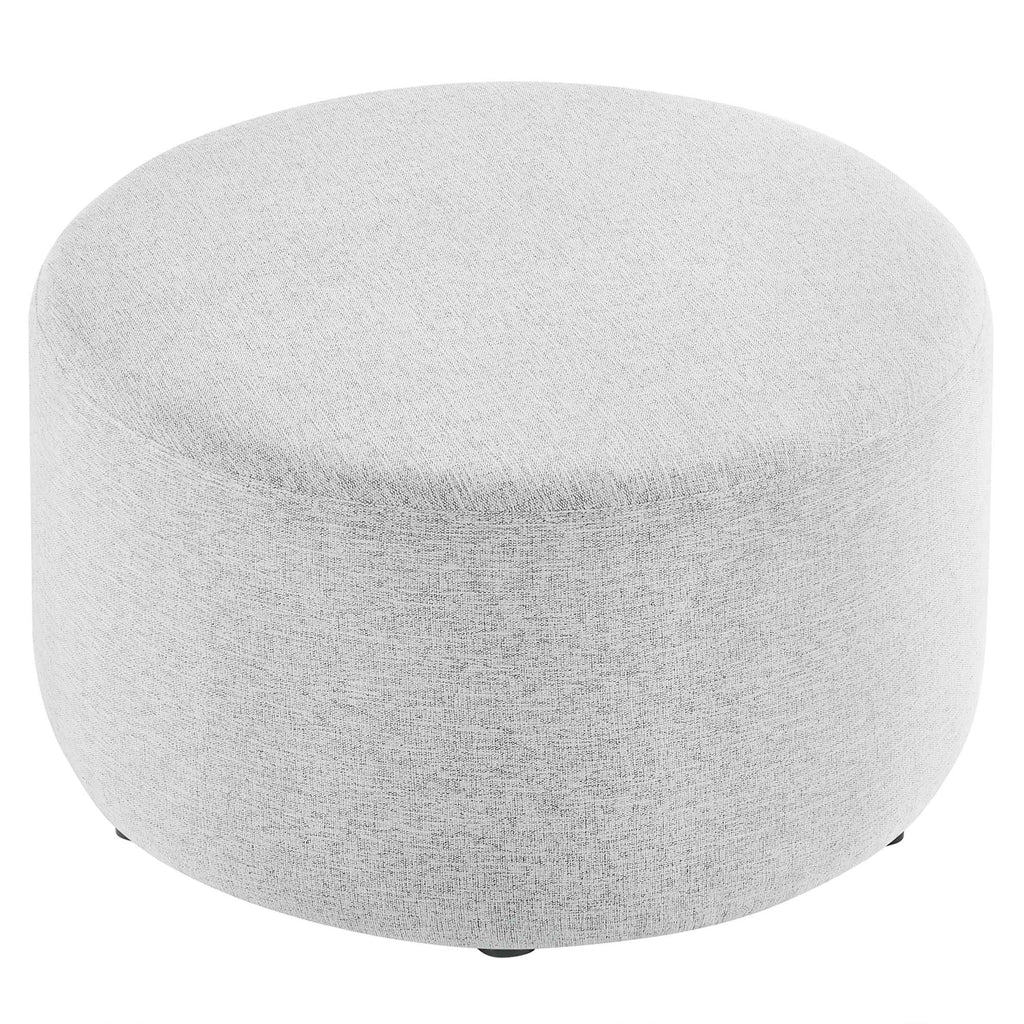 Callum Large Round Woven Heathered Fabric Upholstered Ottoman by Modway