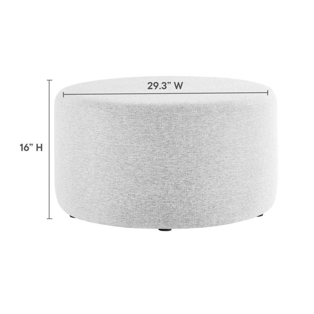 Callum Large Round Woven Heathered Fabric Upholstered Ottoman by Modway