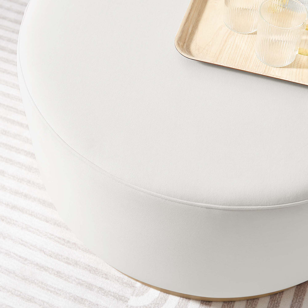 Tilden Large Round Performance Velvet Upholstered Ottoman by Modway