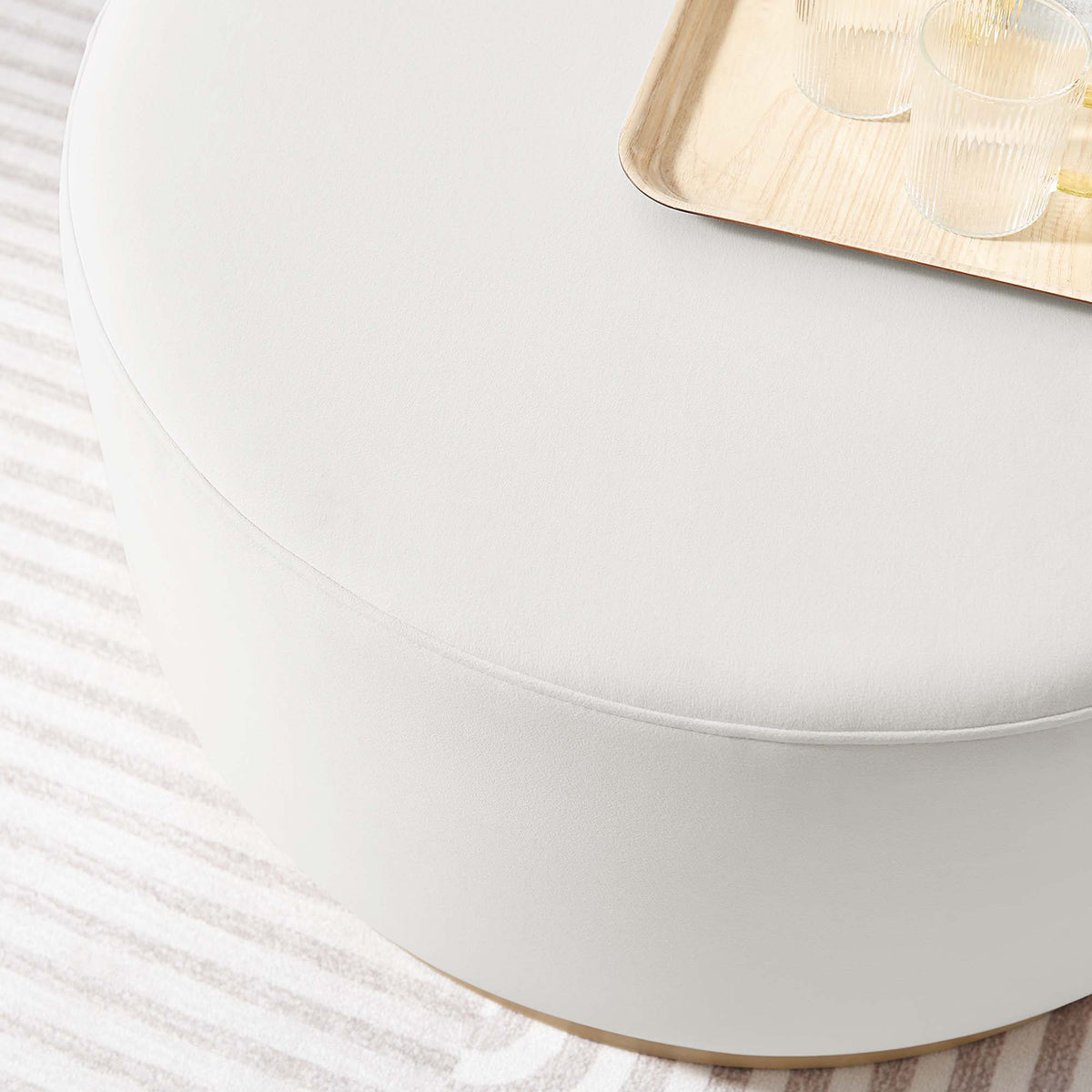 Tilden Large Round Performance Velvet Upholstered Ottoman by Modway