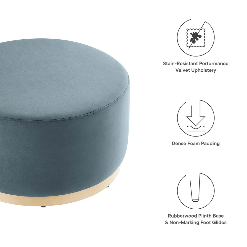 Tilden Large Round Performance Velvet Upholstered Ottoman by Modway