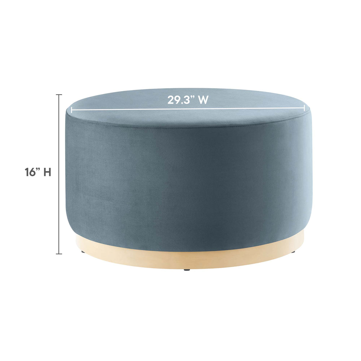 Tilden Large Round Performance Velvet Upholstered Ottoman by Modway
