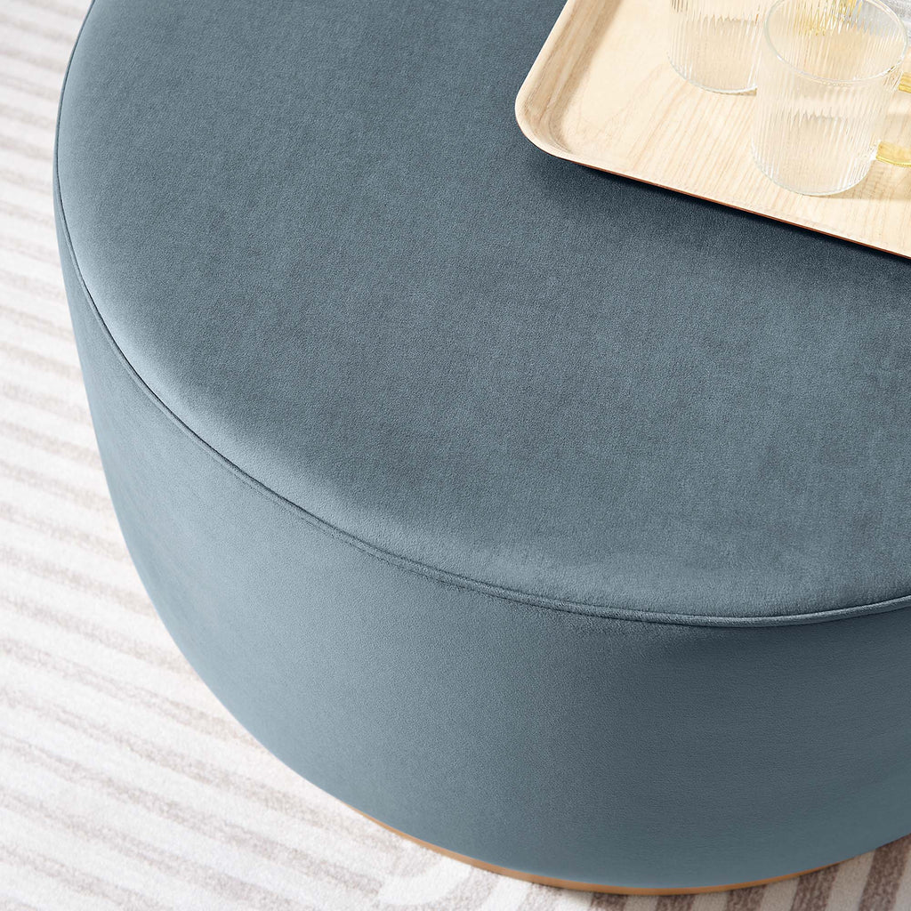 Tilden Large Round Performance Velvet Upholstered Ottoman by Modway