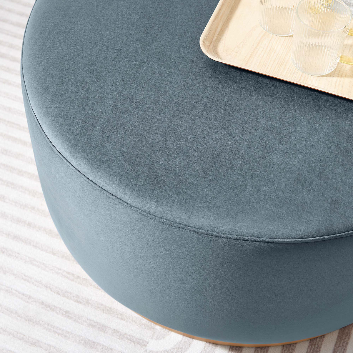 Tilden Large Round Performance Velvet Upholstered Ottoman by Modway