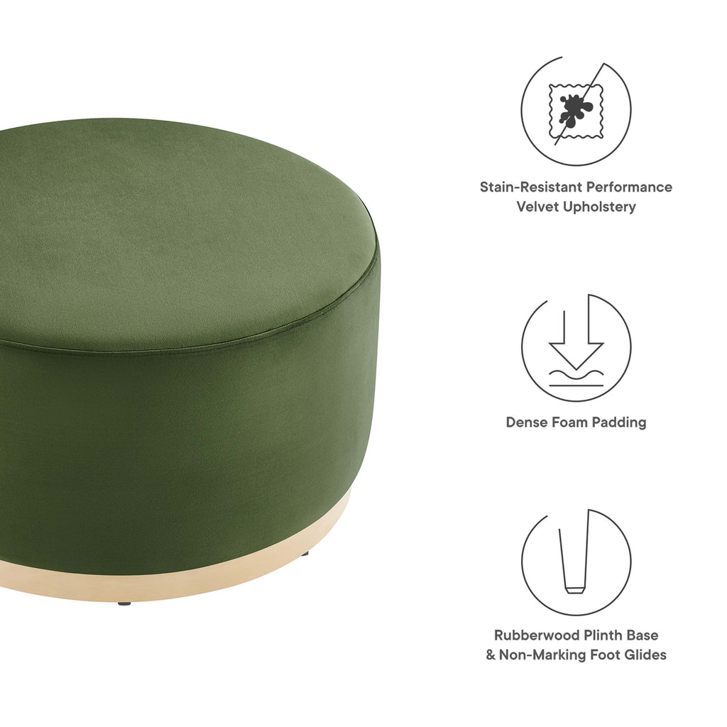 Tilden Large Round Performance Velvet Upholstered Ottoman by Modway