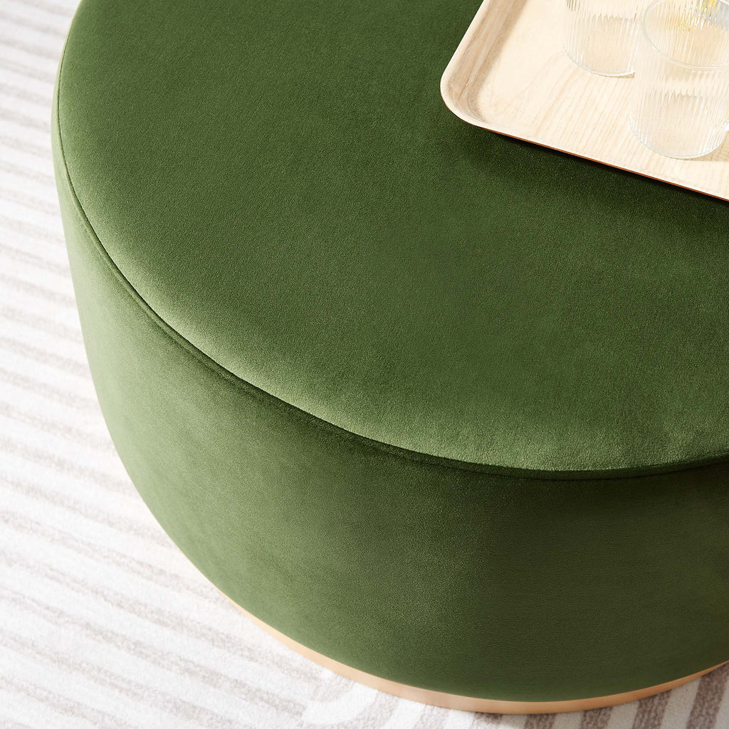 Tilden Large Round Performance Velvet Upholstered Ottoman by Modway