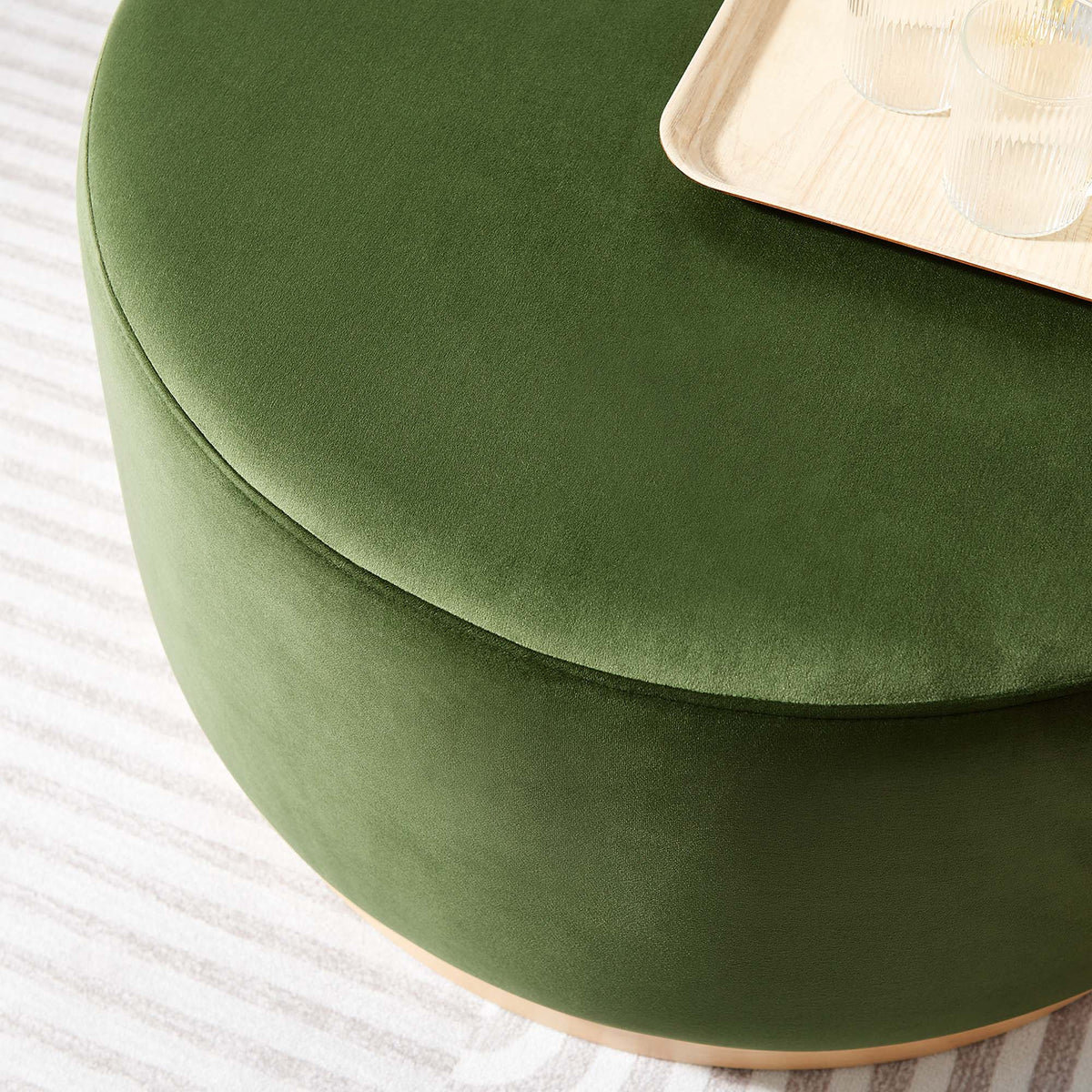 Tilden Large Round Performance Velvet Upholstered Ottoman by Modway