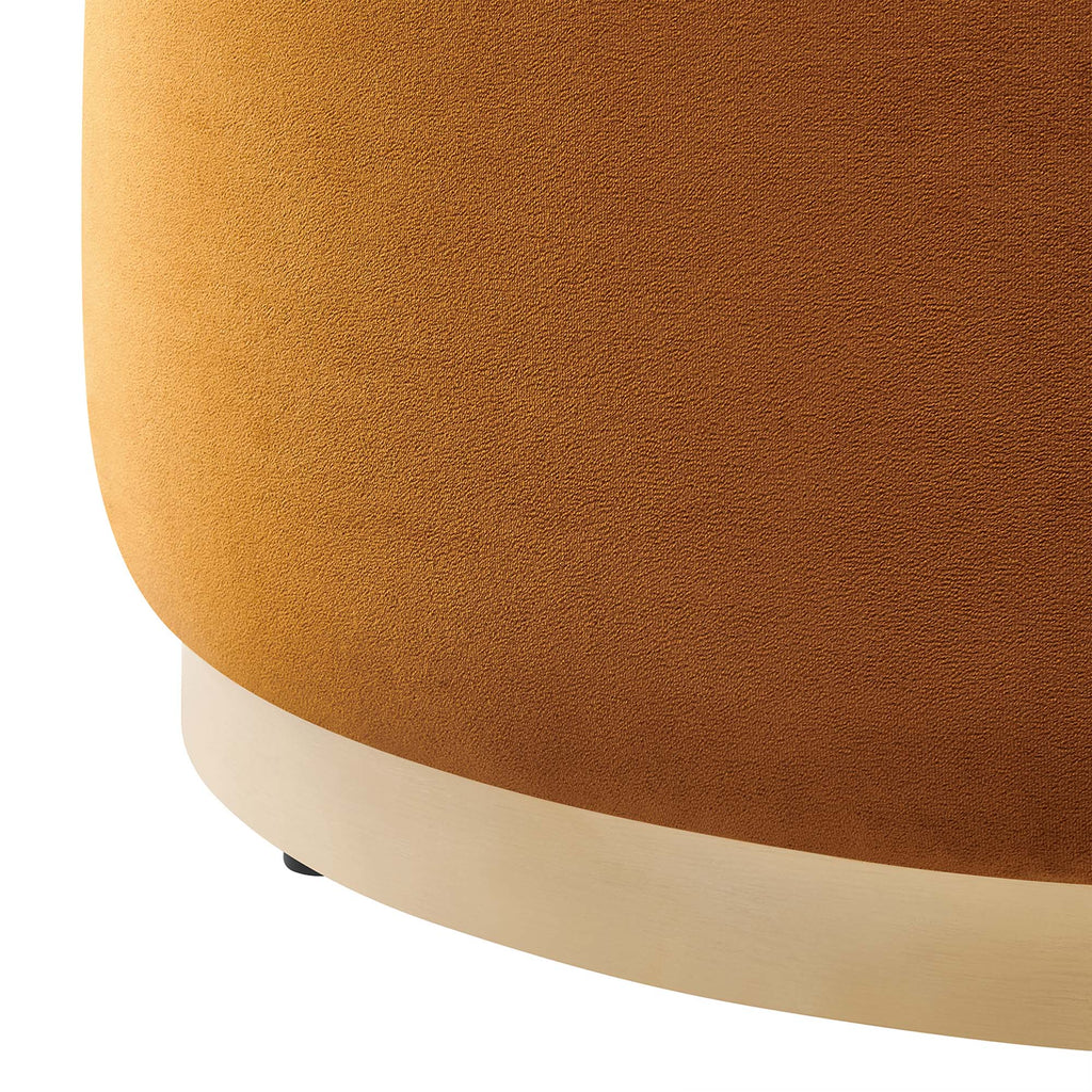 Tilden Large Round Performance Velvet Upholstered Ottoman by Modway