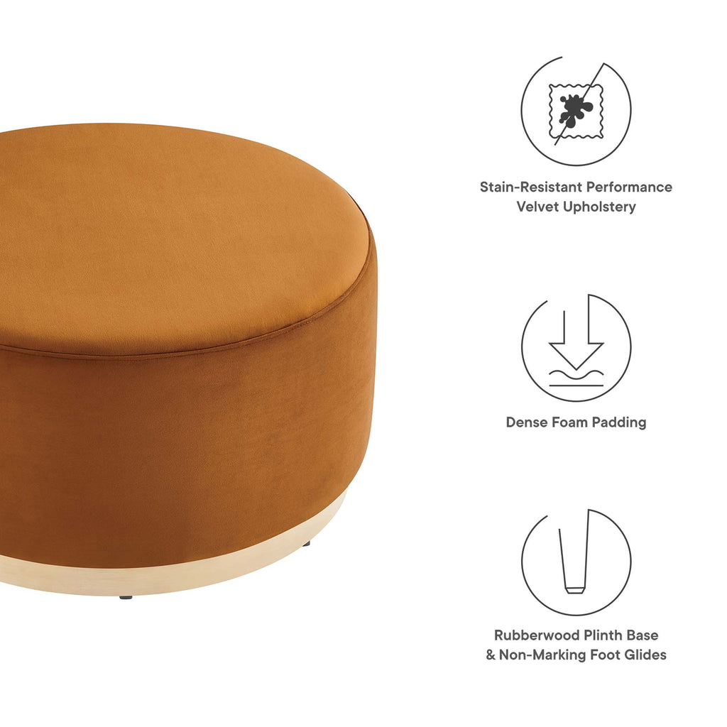 Tilden Large Round Performance Velvet Upholstered Ottoman by Modway