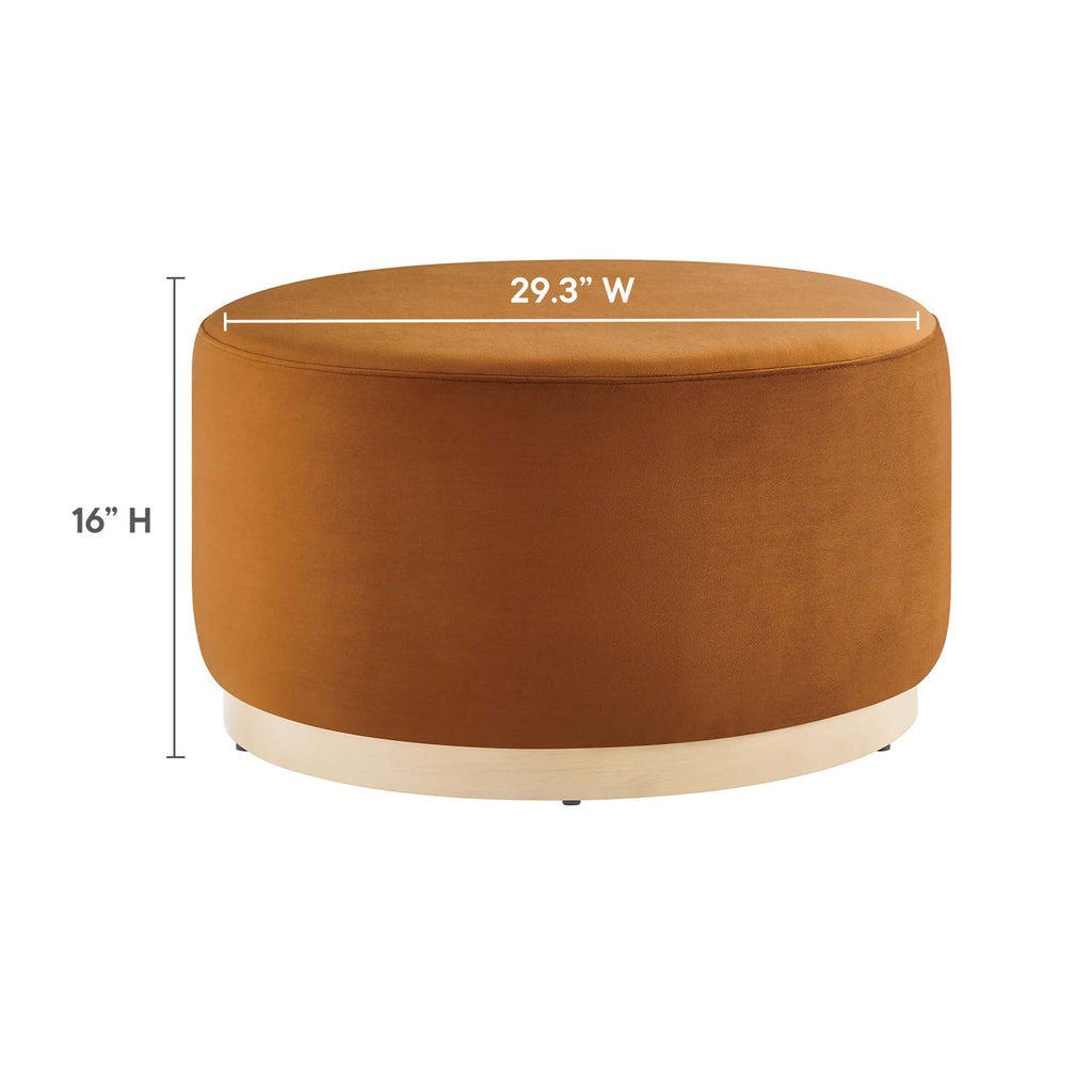 Tilden Large Round Performance Velvet Upholstered Ottoman by Modway