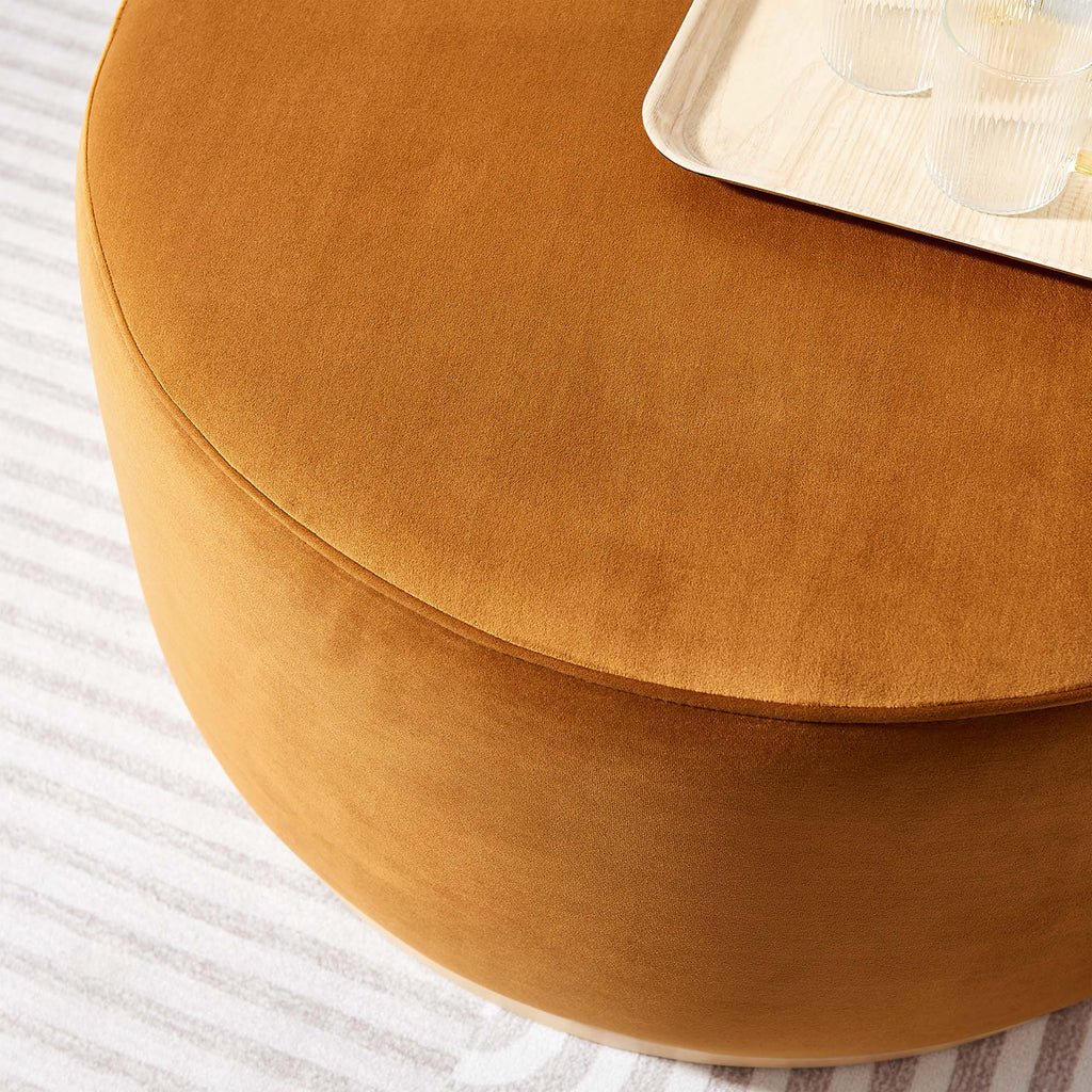 Tilden Large Round Performance Velvet Upholstered Ottoman by Modway