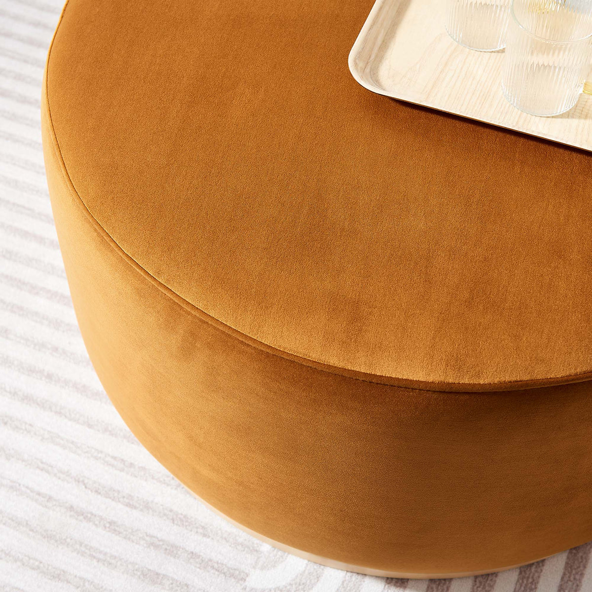 Tilden Large Round Performance Velvet Upholstered Ottoman by Modway