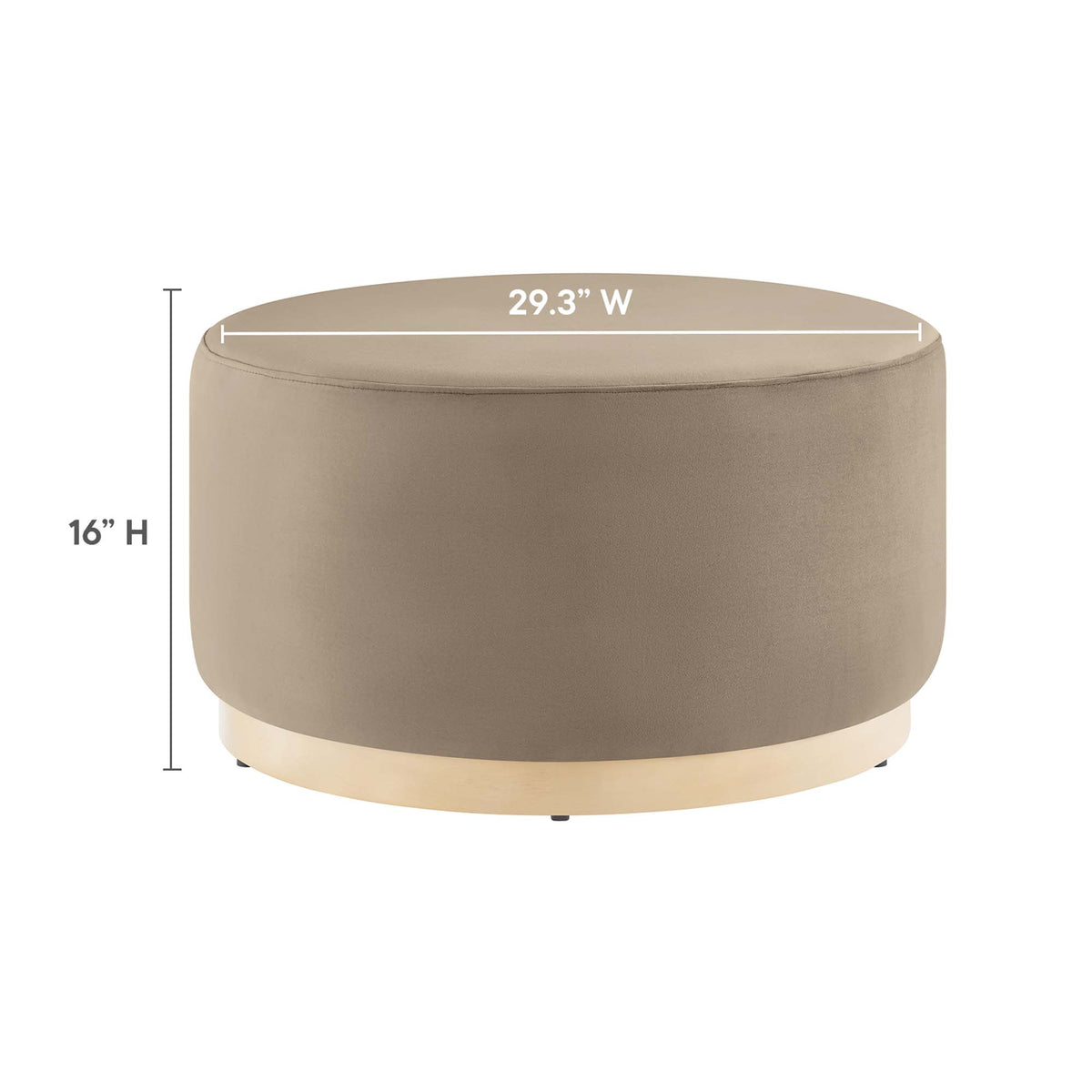 Tilden Large Round Performance Velvet Upholstered Ottoman by Modway