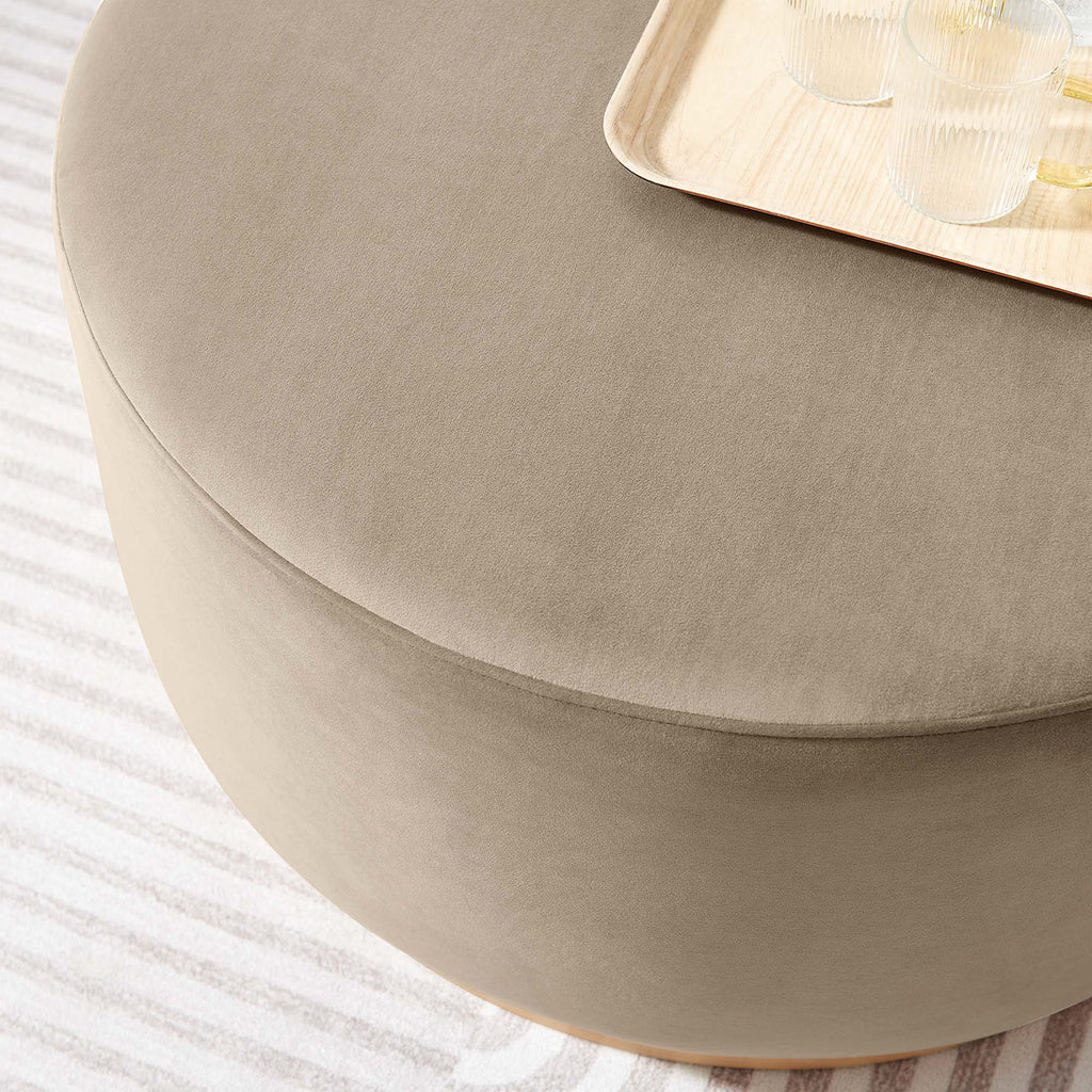 Tilden Large Round Performance Velvet Upholstered Ottoman by Modway