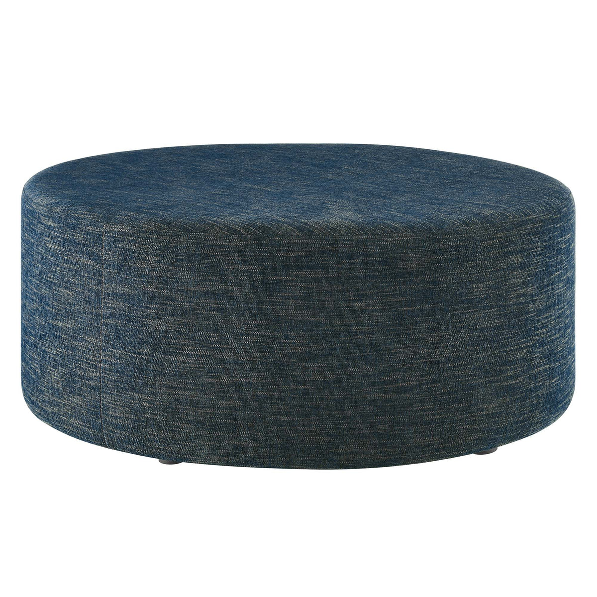 Callum Large Round Woven Heathered Fabric Upholstered Ottoman by Modway
