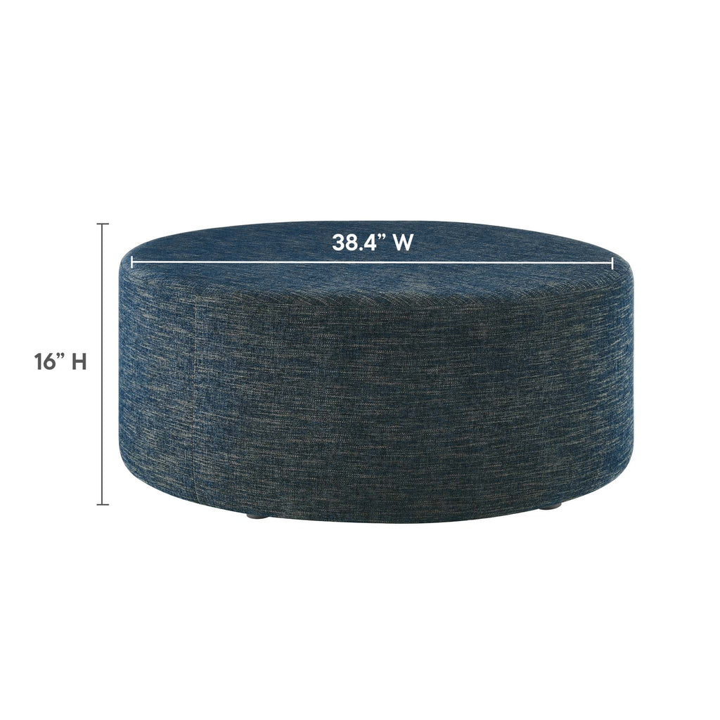 Callum Large Round Woven Heathered Fabric Upholstered Ottoman by Modway