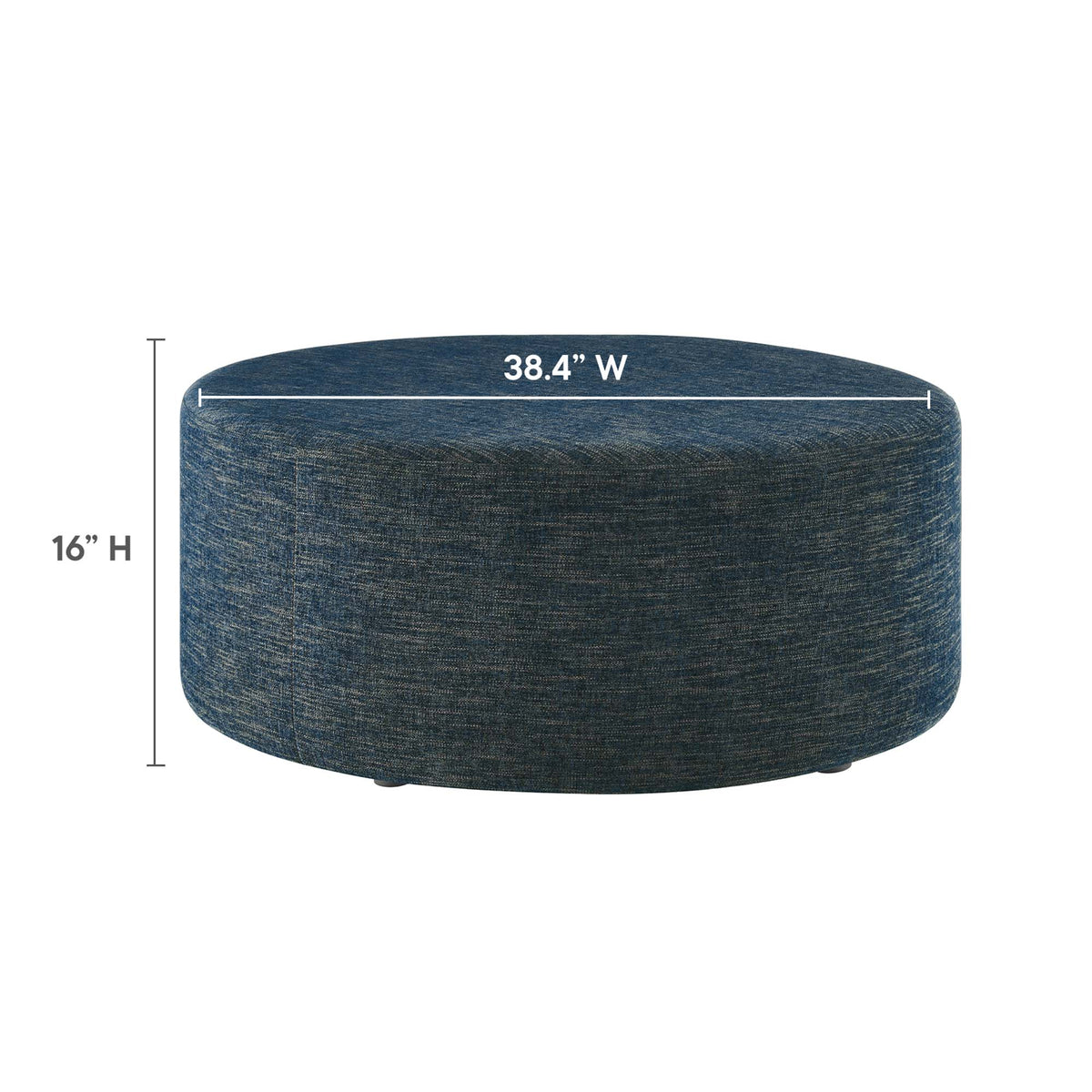 Callum Large Round Woven Heathered Fabric Upholstered Ottoman by Modway