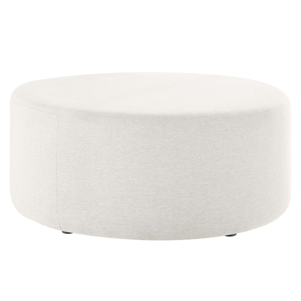 Callum Large Round Woven Heathered Fabric Upholstered Ottoman by Modway
