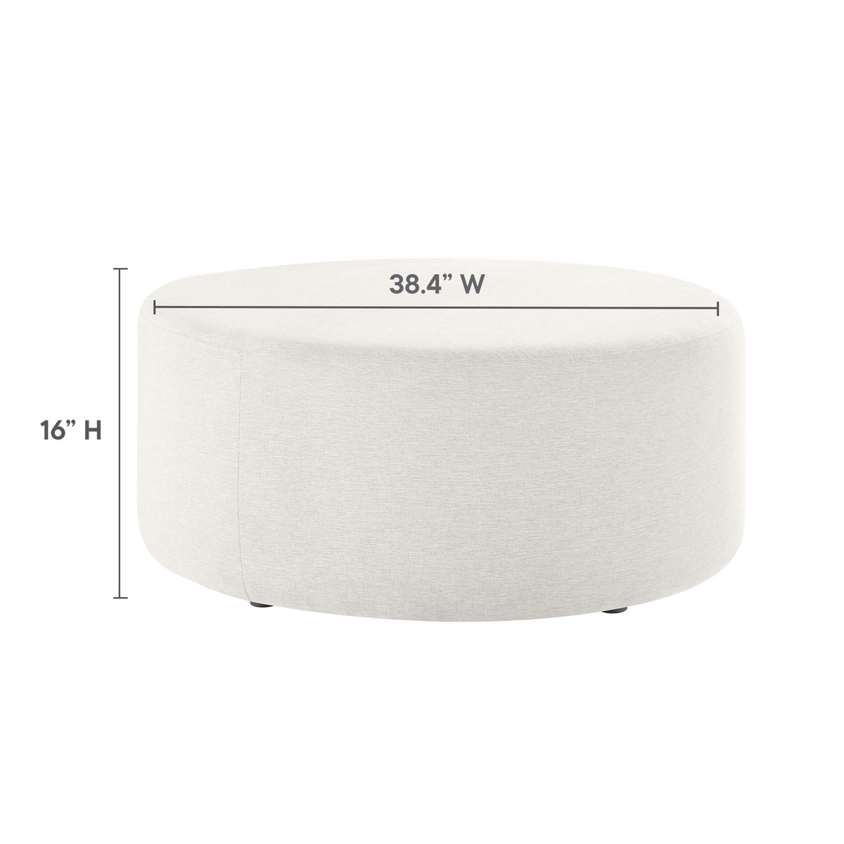 Callum Large Round Woven Heathered Fabric Upholstered Ottoman by Modway