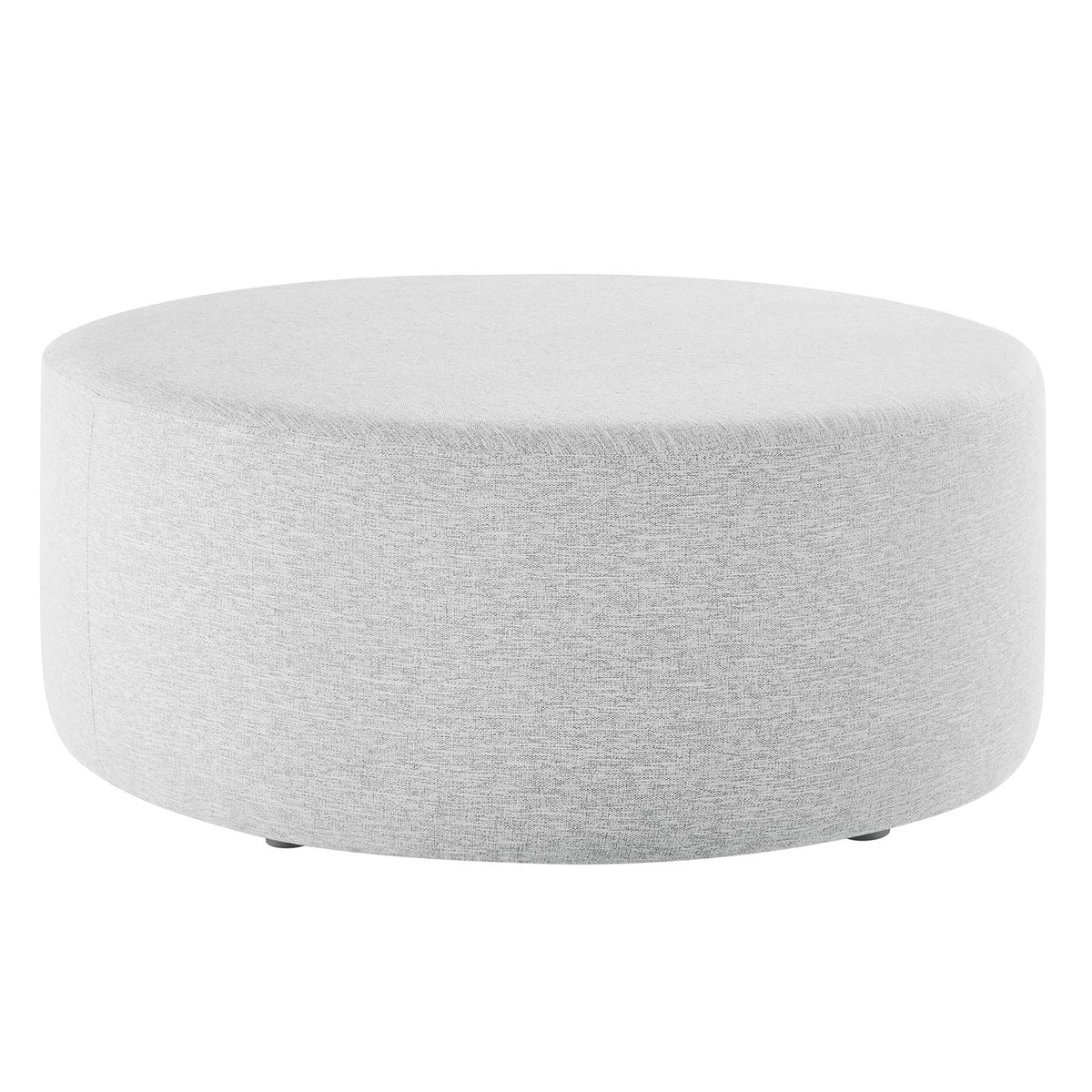 Callum Large Round Woven Heathered Fabric Upholstered Ottoman by Modway