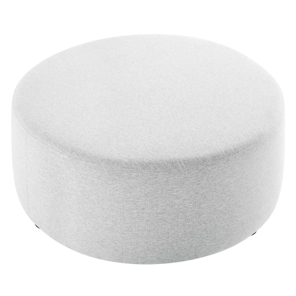 Callum Large Round Woven Heathered Fabric Upholstered Ottoman by Modway