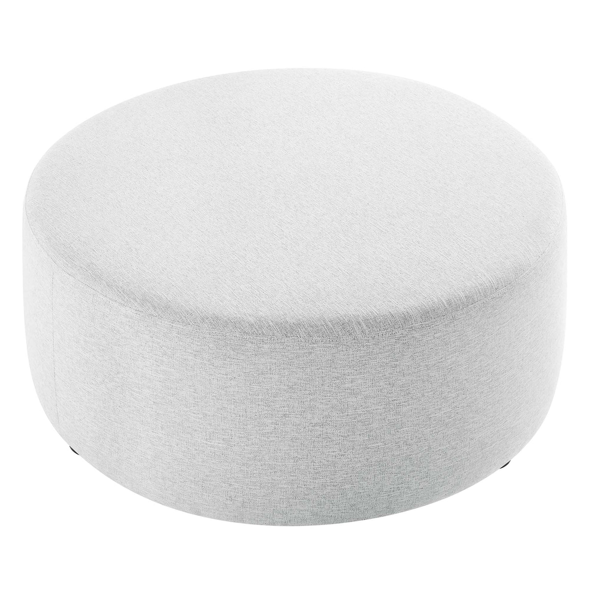 Callum Large Round Woven Heathered Fabric Upholstered Ottoman by Modway