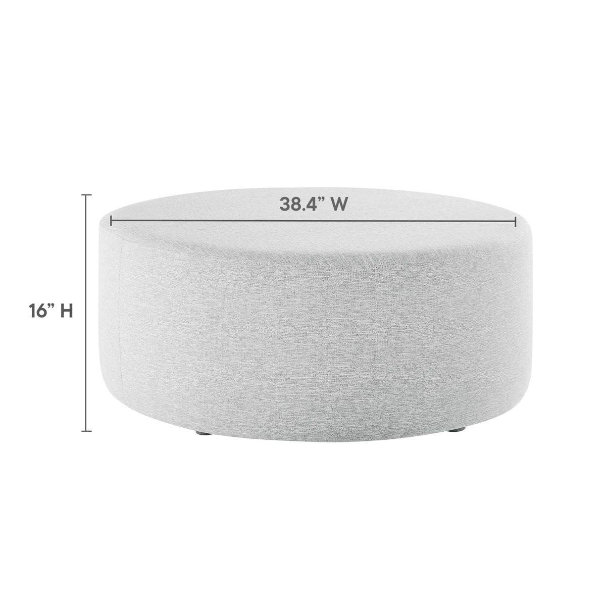 Callum Large Round Woven Heathered Fabric Upholstered Ottoman by Modway