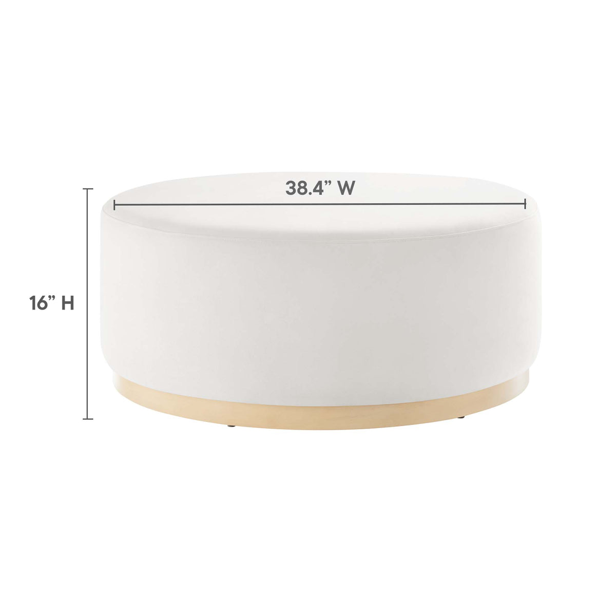 Tilden Large Round Performance Velvet Upholstered Ottoman by Modway