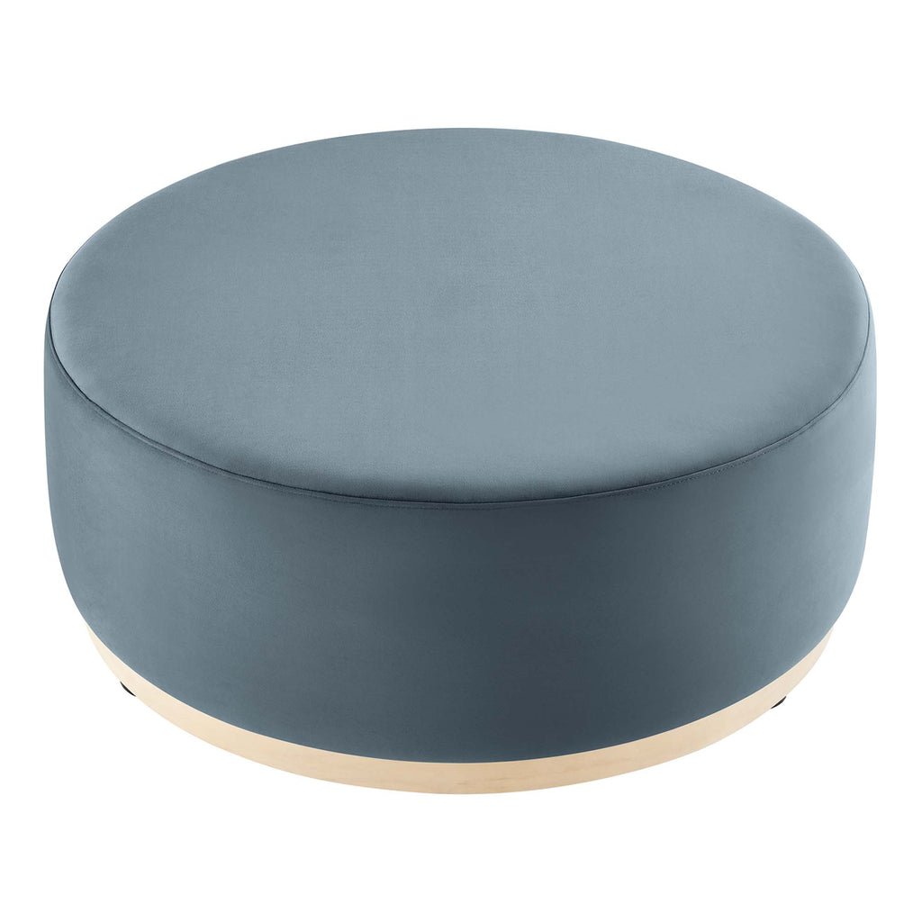 Tilden Large Round Performance Velvet Upholstered Ottoman by Modway