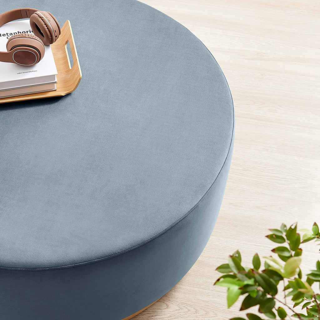 Tilden Large Round Performance Velvet Upholstered Ottoman by Modway