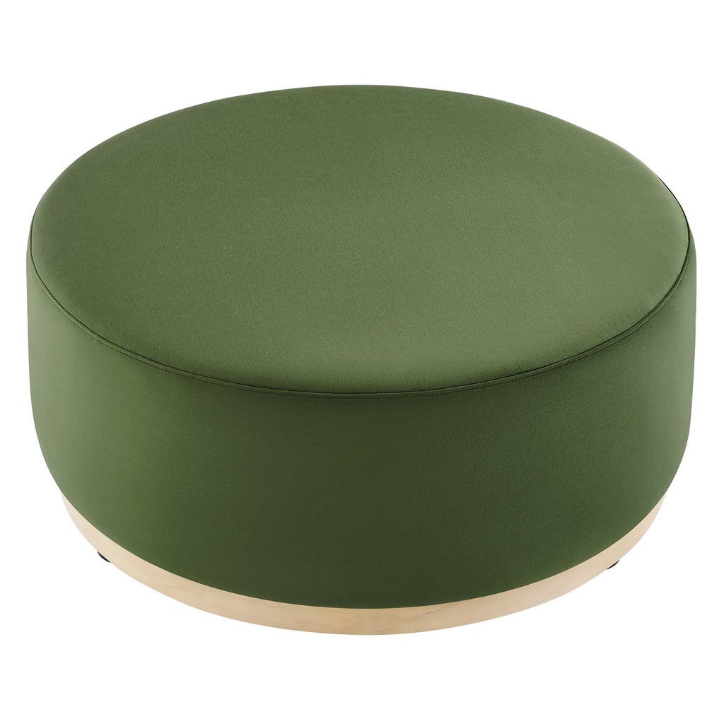 Tilden Large Round Performance Velvet Upholstered Ottoman by Modway