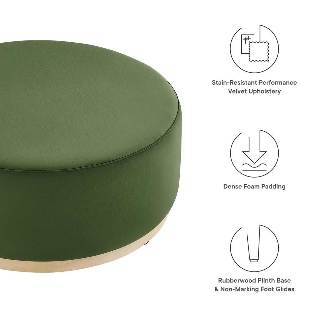 Tilden Large Round Performance Velvet Upholstered Ottoman by Modway