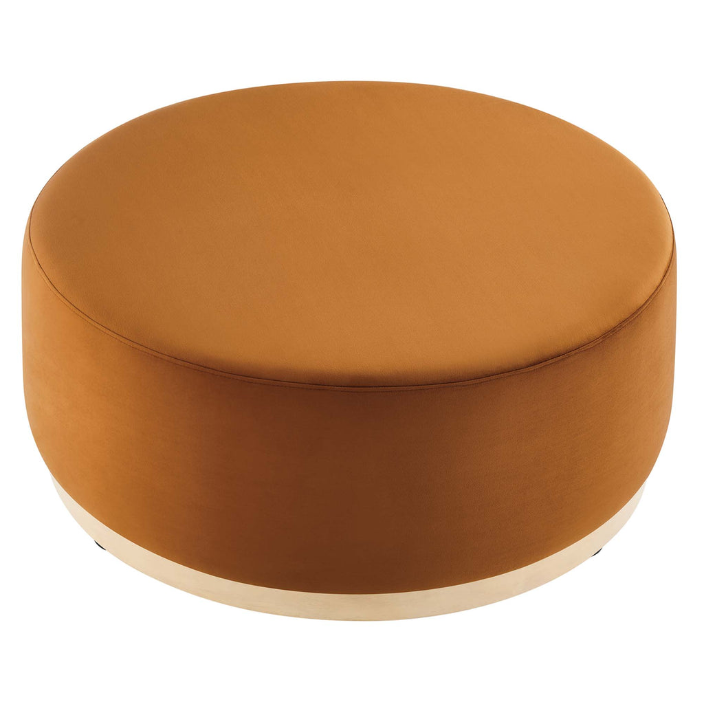 Tilden Large Round Performance Velvet Upholstered Ottoman by Modway