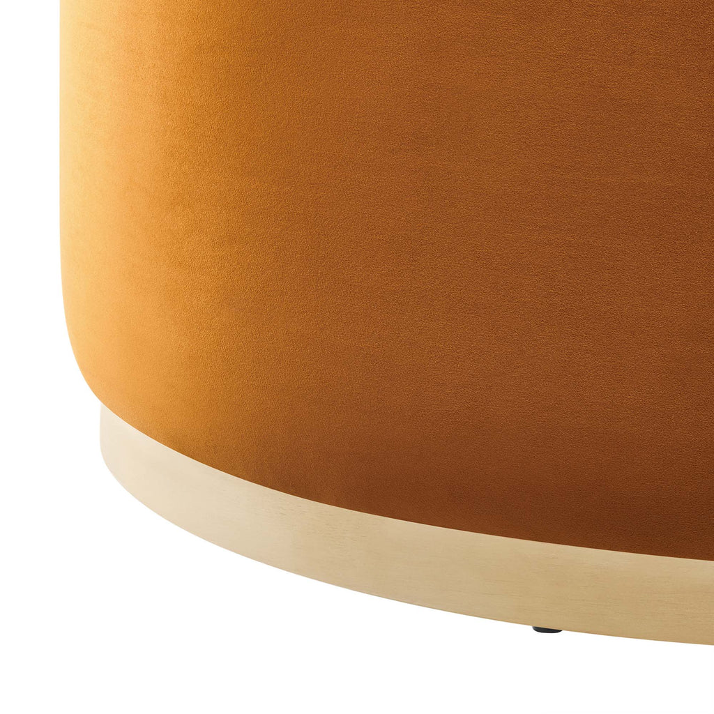 Tilden Large Round Performance Velvet Upholstered Ottoman by Modway