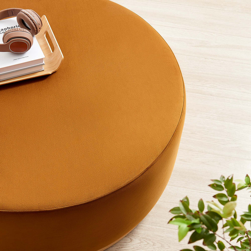 Tilden Large Round Performance Velvet Upholstered Ottoman by Modway