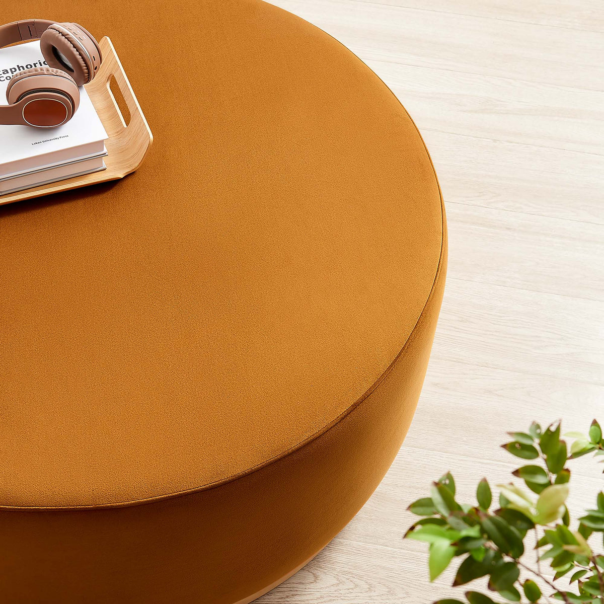 Tilden Large Round Performance Velvet Upholstered Ottoman by Modway