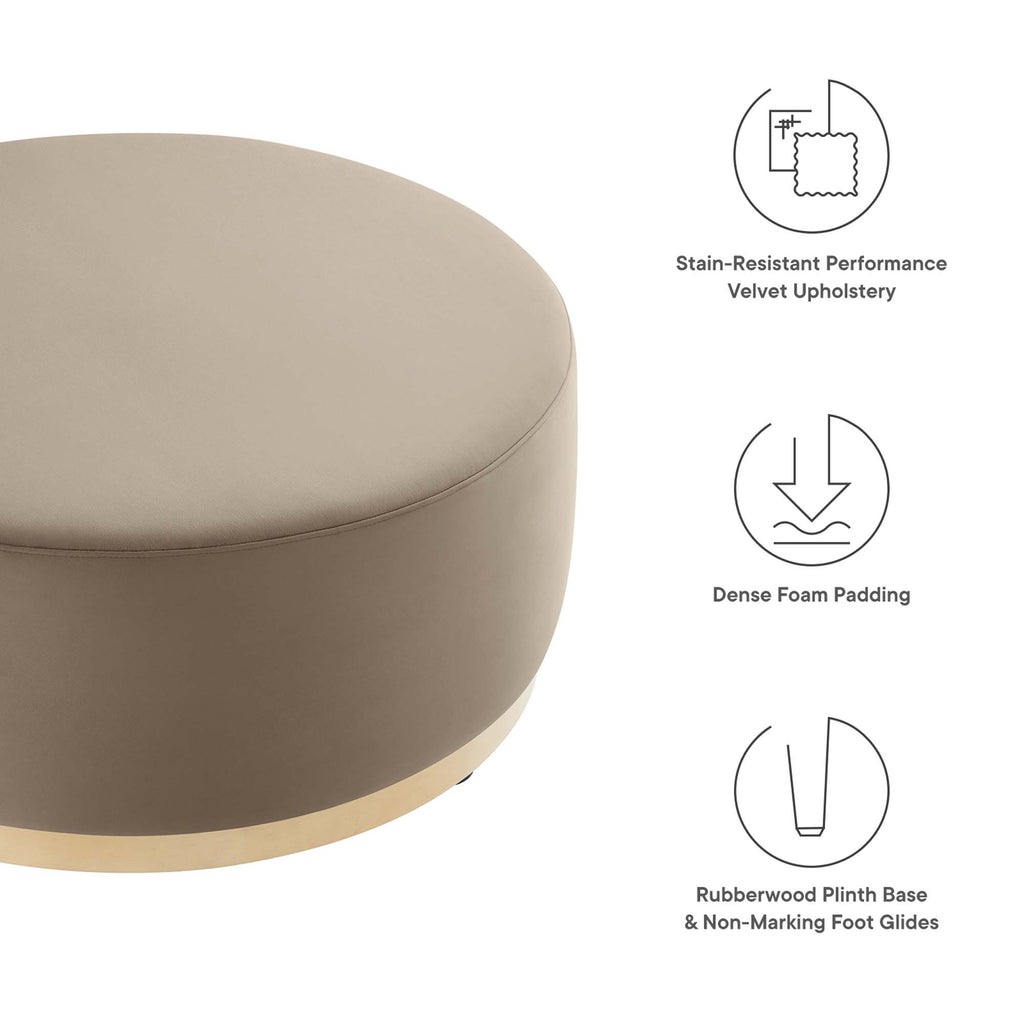 Tilden Large Round Performance Velvet Upholstered Ottoman by Modway