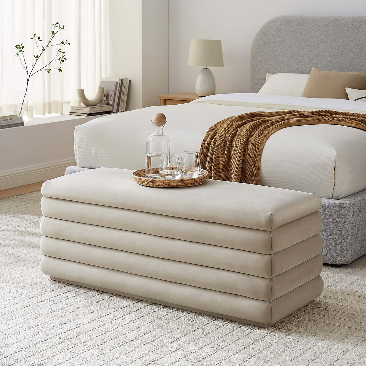 Mezzo Upholstered Performance Velvet Storage Bench by Modway