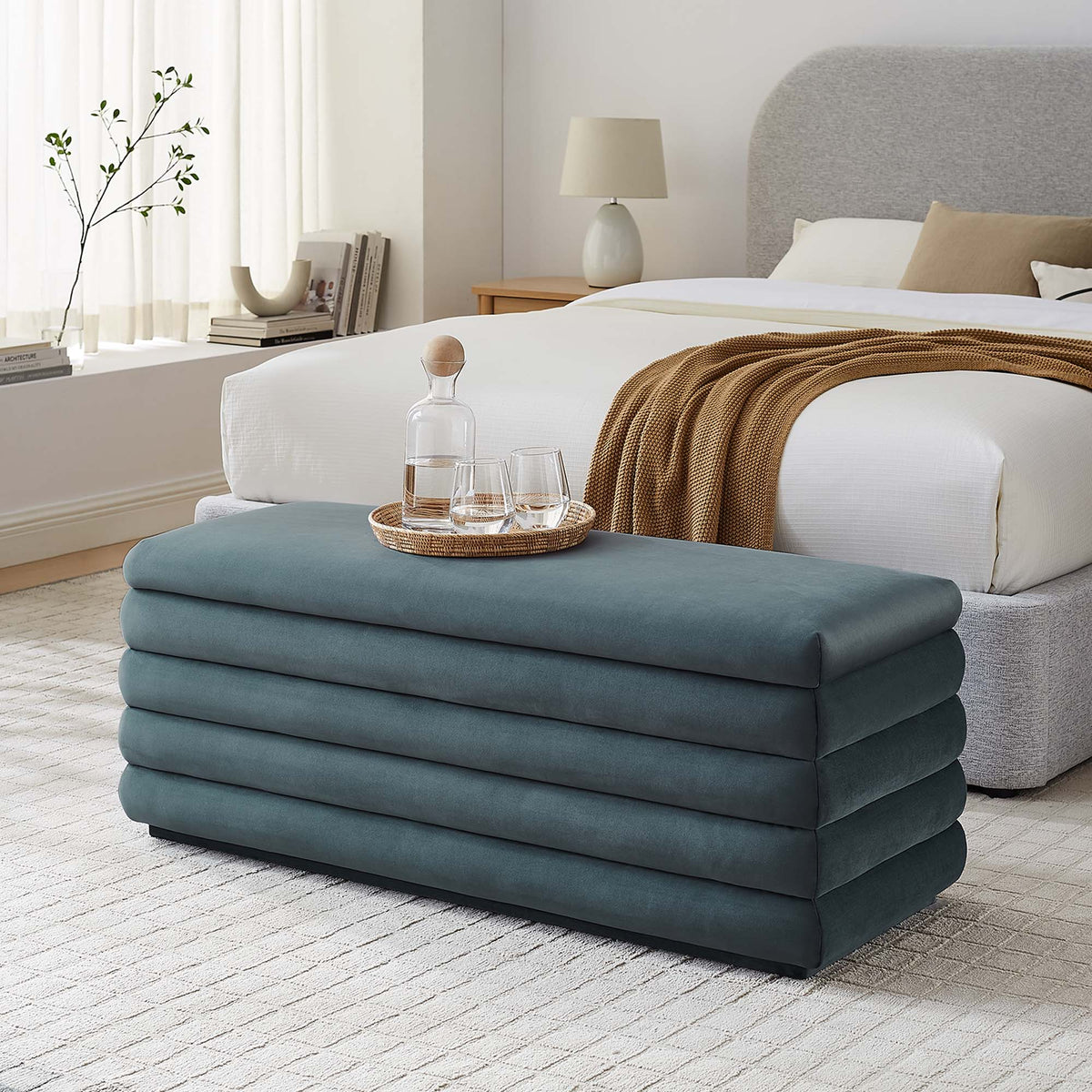 Mezzo Upholstered Performance Velvet Storage Bench by Modway