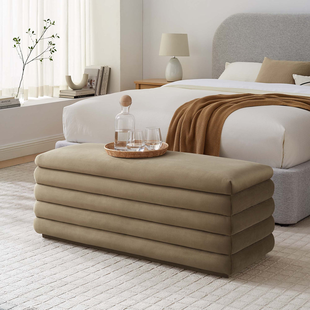 Mezzo Upholstered Performance Velvet Storage Bench by Modway