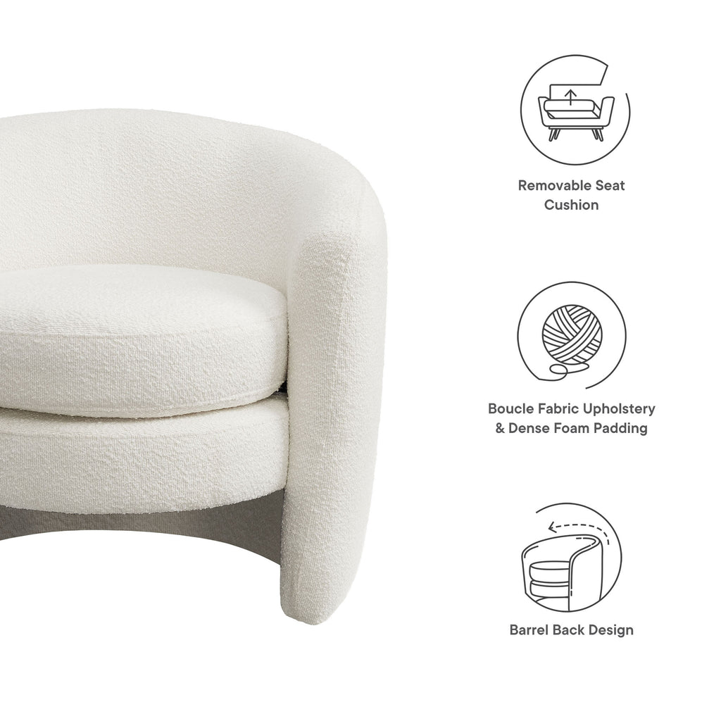 Affinity Upholstered Boucle Fabric Curved Back Armchair by Modway