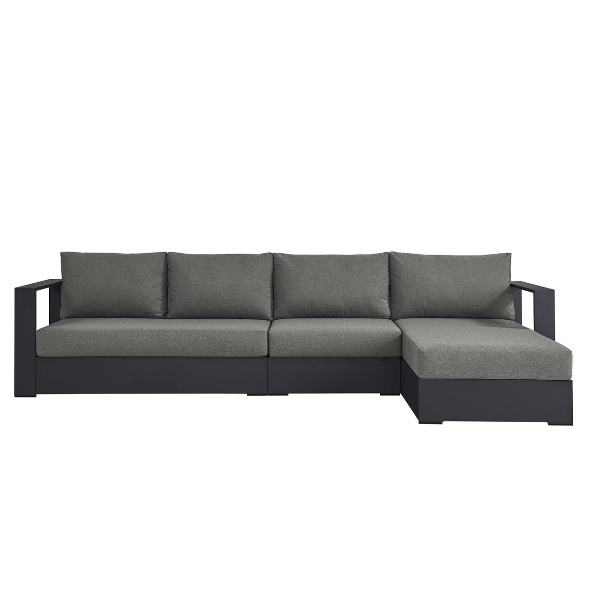 Tahoe 3-Piece Outdoor Patio Powder-Coated Aluminum Right-Facing Chaise Sectional Sofa Set by Modway