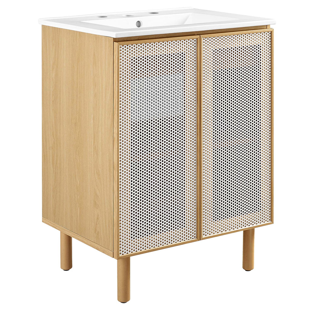 Calla Perforated Metal Bathroom Vanity by Modway