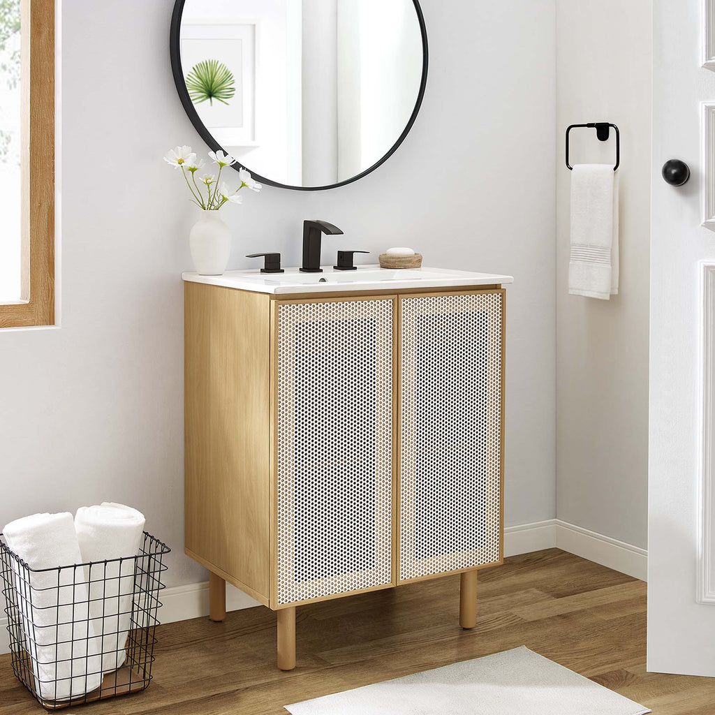Calla Perforated Metal Bathroom Vanity by Modway