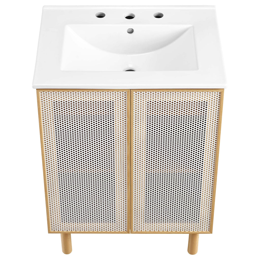 Calla Perforated Metal Bathroom Vanity by Modway