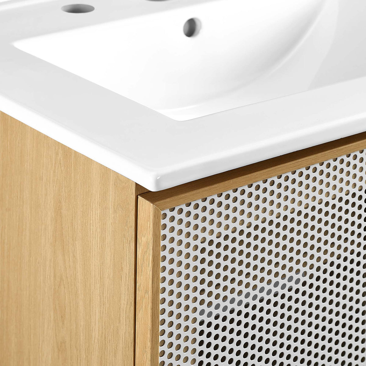 Calla Perforated Metal Bathroom Vanity by Modway